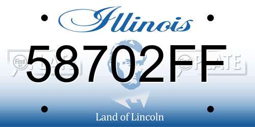 58702FF Illinois License Plate