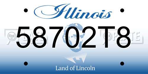 58702T8 Illinois License Plate