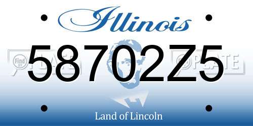 58702Z5 Illinois License Plate