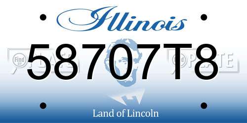58707T8 Illinois License Plate