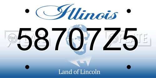 58707Z5 Illinois License Plate