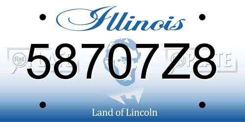 58707Z8 Illinois License Plate