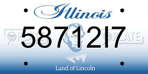 58712I7 Illinois License Plate