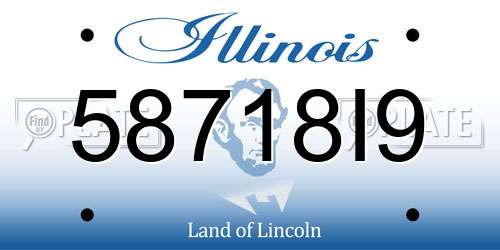 58718I9 Illinois License Plate