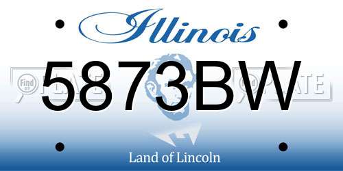 5873BW Illinois License Plate