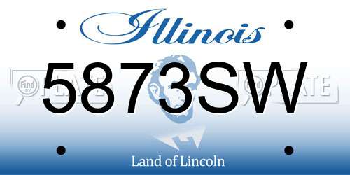 5873SW Illinois License Plate