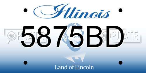 5875BD Illinois License Plate