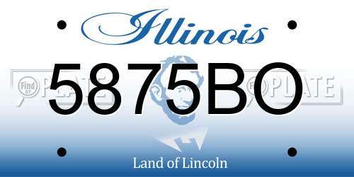 5875BO Illinois License Plate