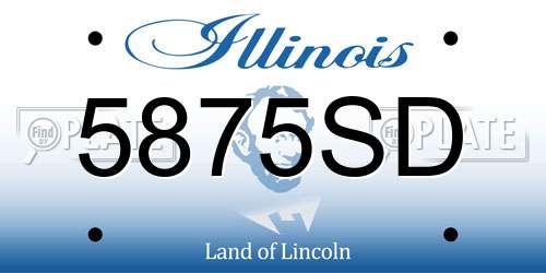 5875SD Illinois License Plate