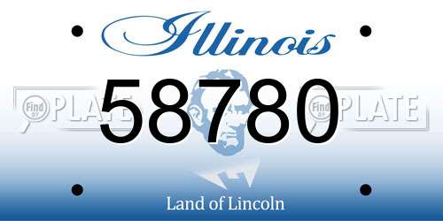 58780 Illinois License Plate