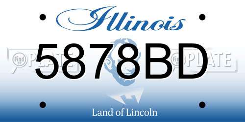 5878BD Illinois License Plate
