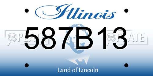 587B13 Illinois License Plate