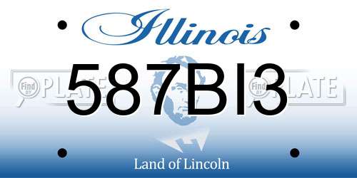 587BI3 Illinois License Plate