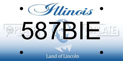 587BIE Illinois License Plate