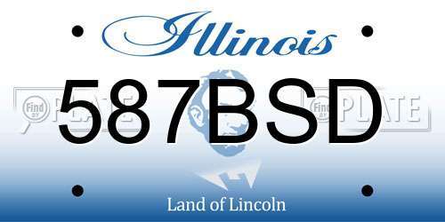 587BSD Illinois License Plate