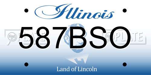 587BSO Illinois License Plate