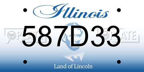 587D33 Illinois License Plate