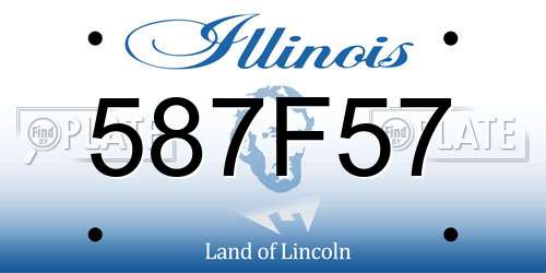 587F57 Illinois License Plate
