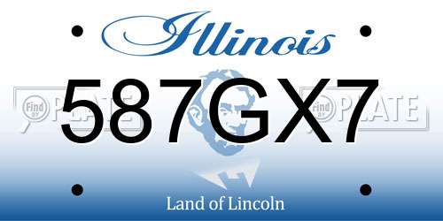 587GX7 Illinois License Plate