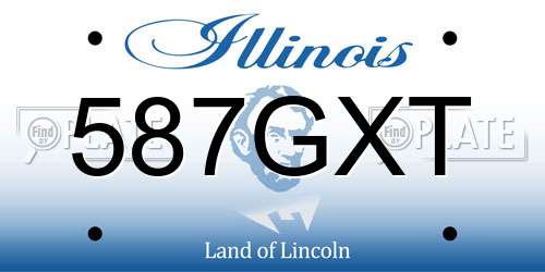 587GXT Illinois License Plate