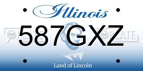 587GXZ Illinois License Plate