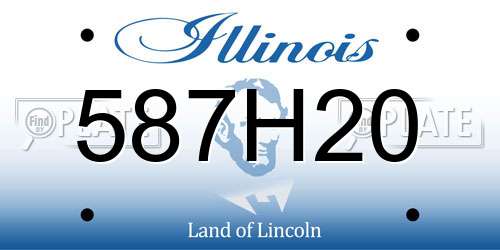 587H20 Illinois License Plate