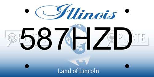587HZD Illinois License Plate