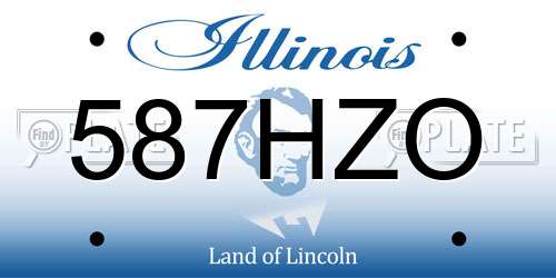 587HZO Illinois License Plate