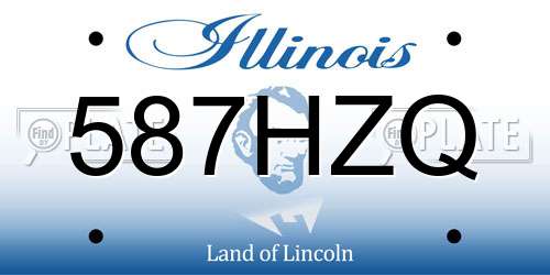 587HZQ Illinois License Plate