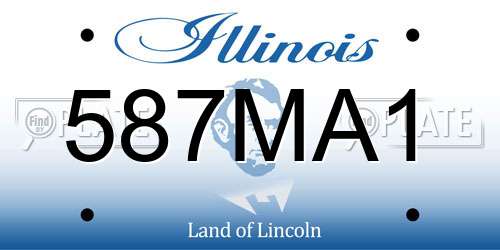 587MA1 Illinois License Plate