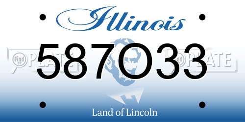 587O33 Illinois License Plate