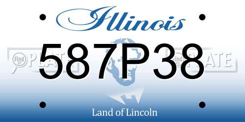 587P38 Illinois License Plate