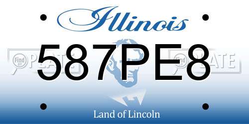 587PE8 Illinois License Plate