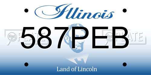 587PEB Illinois License Plate