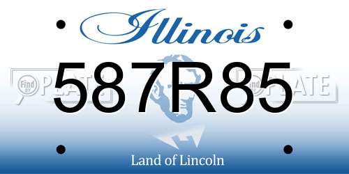 587R85 Illinois License Plate