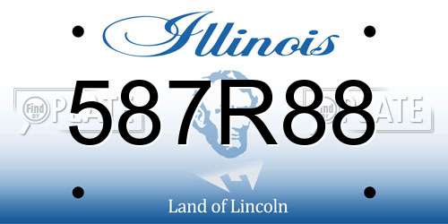 587R88 Illinois License Plate