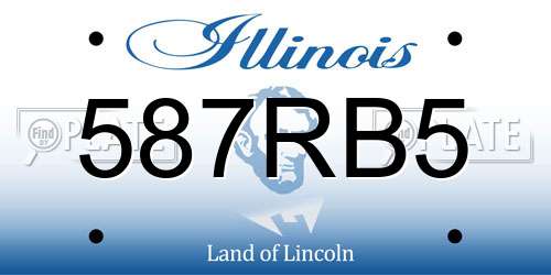 587RB5 Illinois License Plate