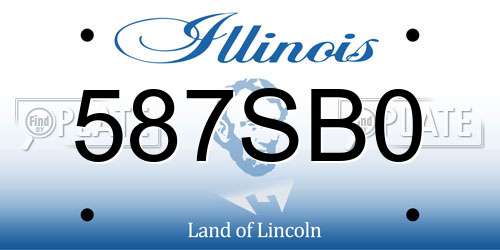 587SB0 Illinois License Plate
