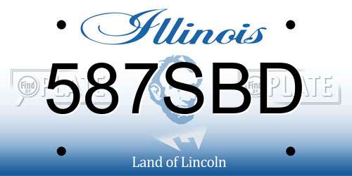 587SBD Illinois License Plate