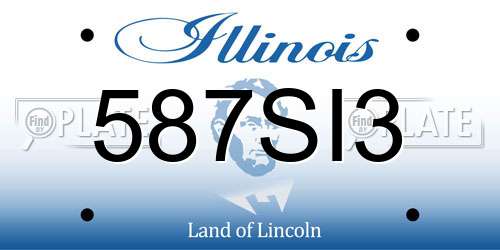 587SI3 Illinois License Plate