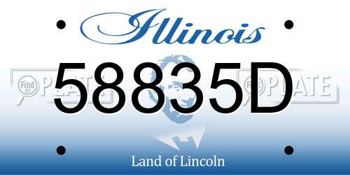 58835D Illinois License Plate