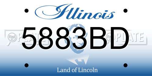 5883BD Illinois License Plate