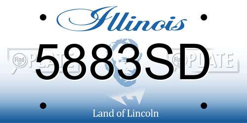 5883SD Illinois License Plate