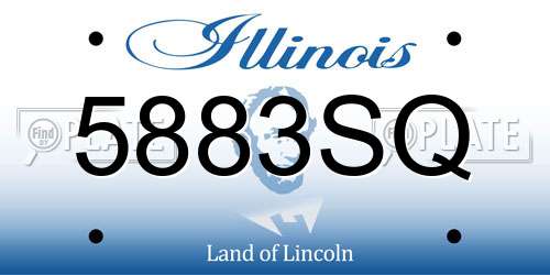 5883SQ Illinois License Plate