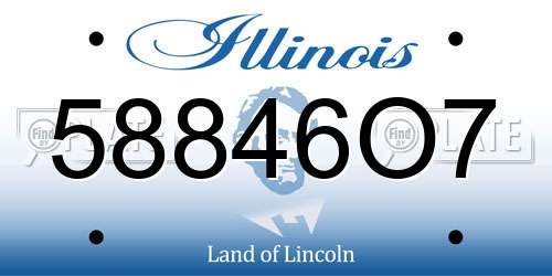 58846O7 Illinois License Plate