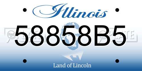 58858B5 Illinois License Plate