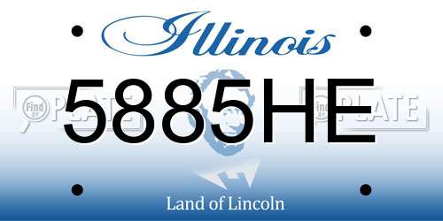 5885HE Illinois License Plate