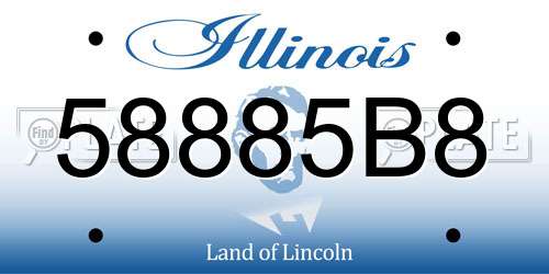 58885B8 Illinois License Plate