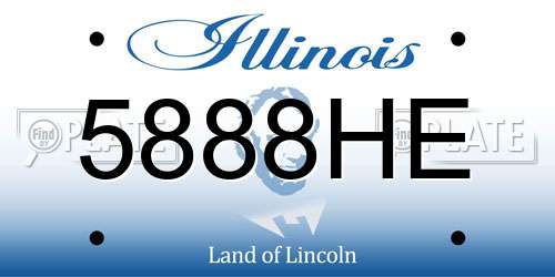 5888HE Illinois License Plate