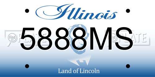 5888MS Illinois License Plate